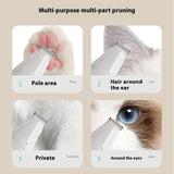 Blue Rechargeable Pet Grooming Clipper with Built-in Vacuum - Low Noise Hair Trimmer for Dogs & Cats - Side View