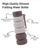 Pink Collapsible Silicone Water Bottle - 510ml Portable Food-Grade Travel & Sports Drink Flask - 45-Degree Angle