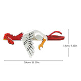 2 Pcs Red And White Whimsical Lazy Chicken Fence Topper - Funny PVC Garden & Home Decor Ornament - Front View