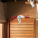 2 Pcs Red And White Whimsical Lazy Chicken Fence Topper - Funny PVC Garden & Home Decor Ornament - 45-Degree Angle