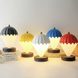Black Rechargeable Hot Air Balloon LED Touch Lamp - 3-Color Nordic Style Desk Light - Front View