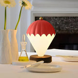 Black Rechargeable Hot Air Balloon LED Touch Lamp - 3-Color Nordic Style Desk Light - Close-Up Angle