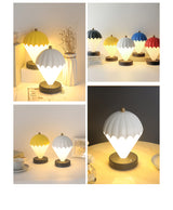 Black Rechargeable Hot Air Balloon LED Touch Lamp - 3-Color Nordic Style Desk Light - Low Angle