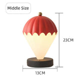 Blue Rechargeable Hot Air Balloon LED Touch Lamp - 3-Color Nordic Style Desk Light