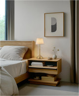 Black and White Elegant Rechargeable Fabric Shade LED Lamp - Cordless Touch Stepless Dimmable Table Light - Close-Up Angle