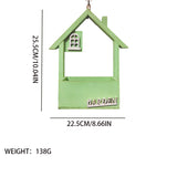 Yellow Charming Wooden House Hanging Bird Feeder - Attract Wild Birds to Your Garden - 45-Degree Angle