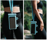 Black 2-Pack Universal IPX8 Waterproof Phone Pouch with Lanyard - Touch Sensitive Case for Swimming & Outdoor Sports - 45-Degree Angle