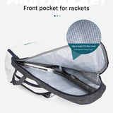 Blue and White Multifunctional Tennis & Badminton Backpack - Waterproof Racket Bag with Shoe Compartment - Side View
