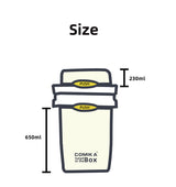 Yellow Portable Salad & Breakfast Cup On-the-Go - Dual Compartment Container with Spork - Low Angle