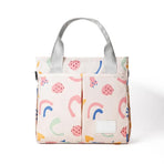 Pink Versatile Nappy Bag Tote - Lightweight Diaper Bag with Insulated Pocket & Crossbody Strap