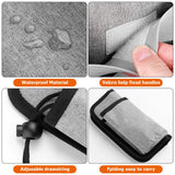 2 Pcs Grey Hands-Free Luggage Handle Travel Cup Holder & Organizer Pouch - Top-Down View