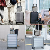 2 Pcs Grey Hands-Free Luggage Handle Travel Cup Holder & Organizer Pouch - Rear View
