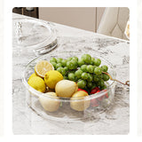 Beige And Beige Snap Button Elegant Compartment Serving Tray with Lid - Versatile Snack, Fruit & Candy Box - Rear View