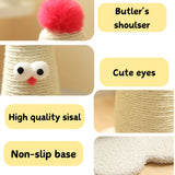 Coffee Adorable Chick Cat Scratching Post - Durable Sisal Rope Scratcher Toy for Cats & Kittens - Top-Down View