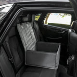 Black Waterproof Front Pet Car Seat Cover - Non-Slip Dog Booster Seat Protector Mat - Top-Down View
