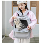 Beige And Green Spacious Pet Carrier Backpack with Clear Window - Comfortable Travel Bag for Cats & Small Dogs - Extra Image