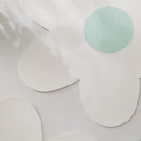 Blue Background With White Heart + Blue Background Set of 6 Reversible Flower Shaped Placemats - Waterproof PU Leather Dining Table Mats - 45-Degree Angle