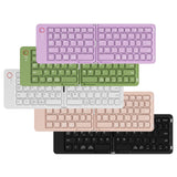 Pink Ultra-Slim Foldable Bluetooth Keyboard - Portable Wireless Rechargeable Travel Keyboard for iOS Android Windows Devices - Front View
