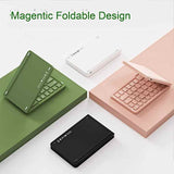 Pink Ultra-Slim Foldable Bluetooth Keyboard - Portable Wireless Rechargeable Travel Keyboard for iOS Android Windows Devices - Side View