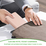 Purple Ultra-Slim Foldable Bluetooth Keyboard - Portable Wireless Rechargeable Travel Keyboard for iOS Android Windows Devices - Top-Down View