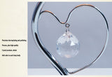 Beige Roses And Silver Base Romantic Red Rose Flower Table Lamp - Crystal Heart Accent Bedside Night Light - Side View