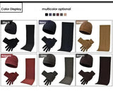 Coffee Men's 3-Piece Winter Warm Ribbed Knit Beanie Hat Scarf and Gloves Set