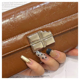 Brown Elegant Women's RFID Blocking Long Wallet - PU Leather Clutch Purse with Clasp