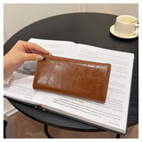 Beige Elegant Women's RFID Blocking Long Wallet - PU Leather Clutch Purse with Clasp - Extra Image