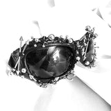 Black Edgy Punk Rock Spiked Sunglasses - Statement Goth Studded Eyewear - Top-Down View
