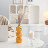 Yellow Zesty Stacked Lemon Ceramic Vase - Cheerful Nordic Tabletop Decor - Top-Down View