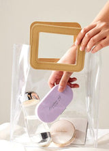 Beige Compact 7-Piece Manicure Set - Stainless Steel Nail Grooming Kit with Stylish Travel Case - Side View