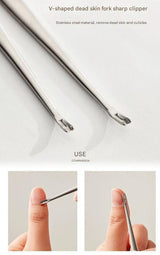 Beige Compact 7-Piece Manicure Set - Stainless Steel Nail Grooming Kit with Stylish Travel Case - 45-Degree Angle