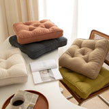 Tea Green Soft And Thick Seat Cushion - Cotton Linen Blend Chair Pad with Ties - 43x43cm - Front View