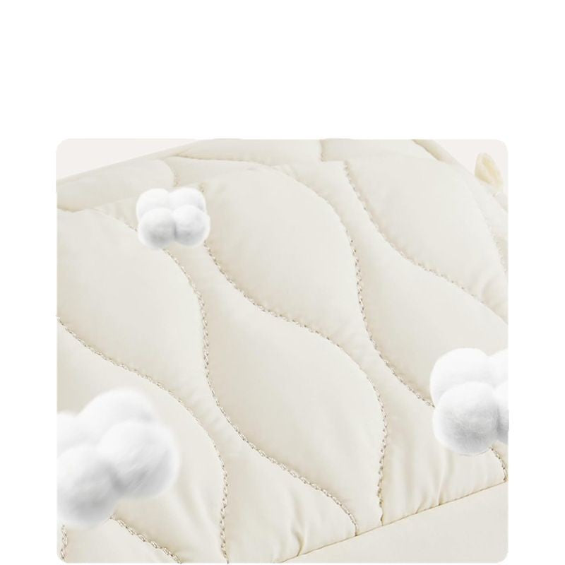 Beige Stylish Quilted Belt Bag - Lightweight Nylon Crossbody Fanny Pack