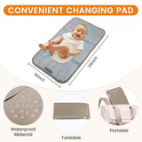 Khaki and Beige Stylish Nappy Bag Backpack - Multi-Functional Diaper Bag with Insulated Pockets, Changing Pad & Pacifier Case