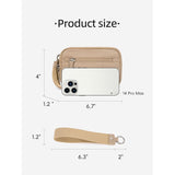 Green RFID Blocking Nylon Wristlet Clutch Wallet - Compact Waterproof Pouch with Card Slots & ID Window - Top-Down View