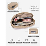 Green RFID Blocking Nylon Wristlet Clutch Wallet - Compact Waterproof Pouch with Card Slots & ID Window - 45-Degree Angle