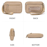 Purple RFID Blocking Nylon Wristlet Clutch Wallet - Compact Waterproof Pouch with Card Slots & ID Window - Side View