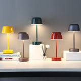 Coffee Modern Minimalist LED Table Lamp - Rechargeable Touch Control Desk Light - Front View