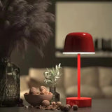 Coffee Modern Minimalist LED Table Lamp - Rechargeable Touch Control Desk Light - Rear View