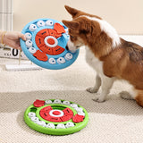 Blue Interactive Pet Puzzle Feeder Toy - Slow Eating & Mental Stimulation Game for Dogs & Cats - Front View