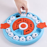 Blue Interactive Pet Puzzle Feeder Toy - Slow Eating & Mental Stimulation Game for Dogs & Cats - 45-Degree Angle