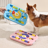 Blue Advanced Interactive Dog Puzzle Toy - Multi-Mechanism Treat Dispensing Slow Feeder for Mental Enrichment - Front View