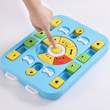 Blue Advanced Interactive Dog Puzzle Toy - Multi-Mechanism Treat Dispensing Slow Feeder for Mental Enrichment - Top-Down View
