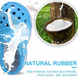 Size S Blue Tough Slipper Dog Chew Toy - Natural Rubber Treat Dispenser & Teeth Cleaner for Interactive Play & Boredom Relief - Front View