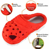 Size L Yellow Tough Slipper Dog Chew Toy - Natural Rubber Treat Dispenser & Teeth Cleaner for Interactive Play & Boredom Relief - Side View