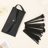 Black Complete 20-Piece Makeup Brush Set with Travel Pouch - Professional Synthetic Face & Eye Brushes Kit - Front View