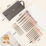 Black Complete 20-Piece Makeup Brush Set with Travel Pouch - Professional Synthetic Face & Eye Brushes Kit - Rear View