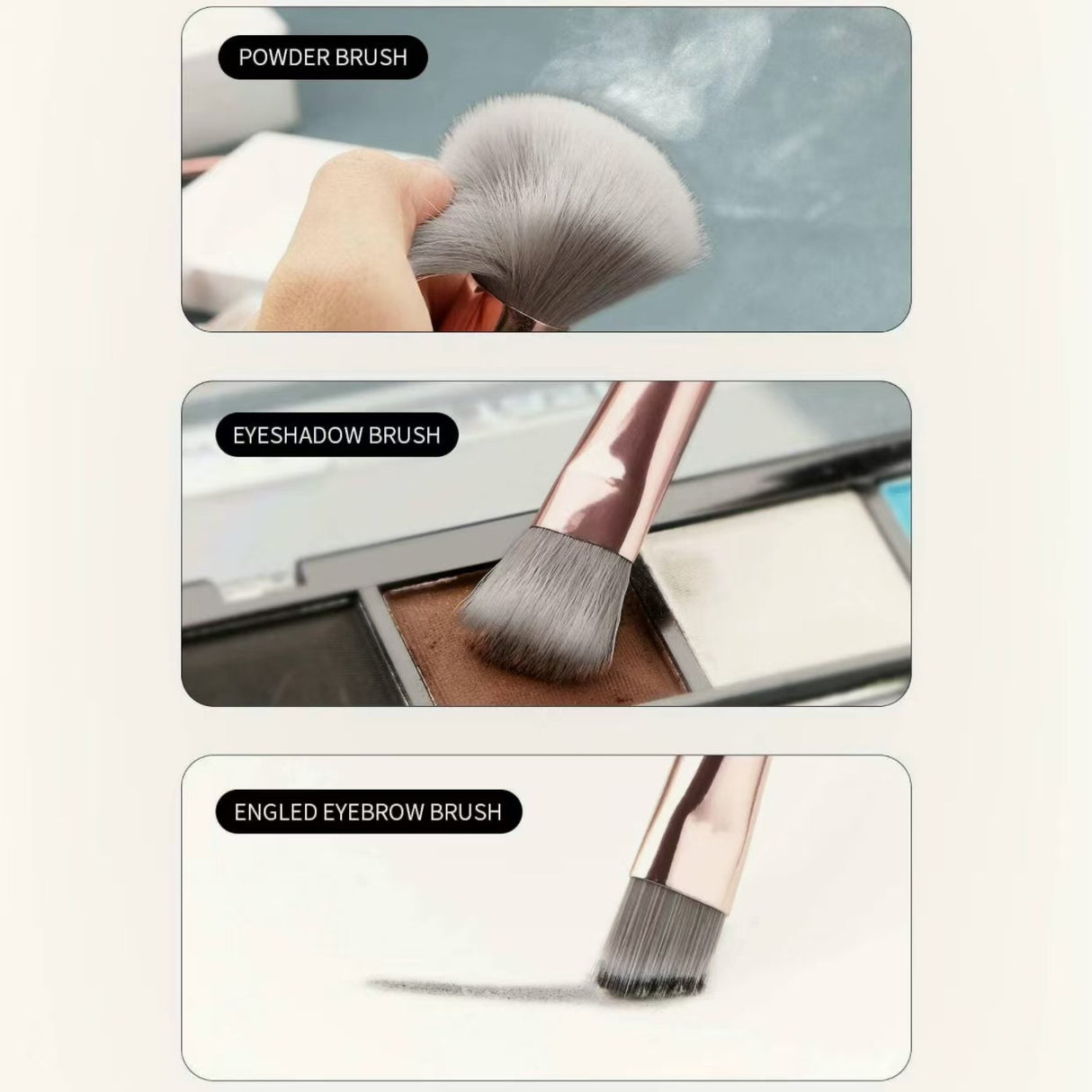 Brown and Glod Complete 20-Piece Makeup Brush Set with Travel Pouch - Professional Synthetic Face & Eye Brushes Kit