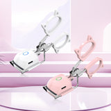 White USB-C Rechargeable Heated Eyelash Curler - Gentle Long-Lasting Lift with 2 Temperature Modes & Cute Cat Ear Design - Front View